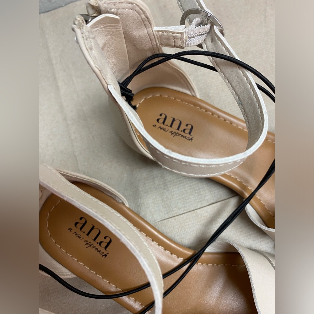 (2) Ana legión cream Womens Legion Wedge Sandals - Picture 6 of 10